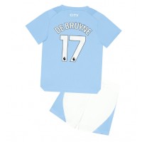 Fotbalové Dres Manchester City Kevin De Bruyne #17 Dětské Domácí 2023-24 Krátký Rukáv (+ trenýrky)